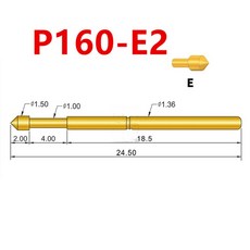 5MM 외경 100PCS PA160 24 소형 PCB 36MM 스프링 길이 프로브 원형 금도금 테스트