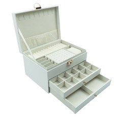 하이레나 악세사리보관함 보석함 주얼리박스 정리함, 1개, 화이트