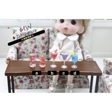 （5款高透精細）d528 迷你 薄荷 雞尾酒 草莓 調酒 水果酒 微縮模型 食玩模型 隨草憶境, 1個, c款（彩色C款）