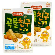 아이배냇 곡물친구 과자, 감귤맛, 40g, 2개