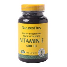 NaturesPlus 天然佳 維他命 E 400IU 綜合生育酚軟膠囊, 180 件, 1個, 180錠
