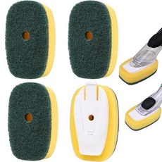 OXO 옥소 접시 브러시용 스폰지 브러시 리필 비누 디스펜싱 리필 4팩 스크러버용 스크럽 교체 헤드 핸들에 맞는 헤드_160113, 그린-4팩_160113