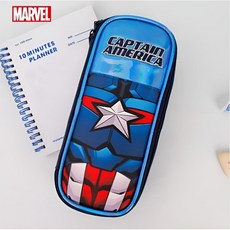 남아 마블 캐릭터 파우치 필통 펜케이스 봉제필통 초등 학교 필기구, 1개, 캡틴 네이비