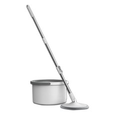 乾濕兩用不鏽鋼旋轉拖把組附分離桶 拖把 兩片拖布 平板拖把 不鏽鋼拖把 圓盤拖把 換頭拖把 省力水桶 省水水桶, 1個