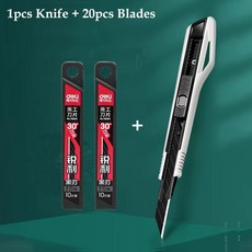 포켓 9mm 유틸리티 나이프 30도 블랙 스틸 블레이드 벽지 종이 필름 절단 U oxing 아트, 한개옵션2, 한개옵션1, 1White 20Blades