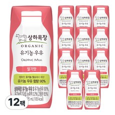 상하목장 유기농 딸기우유, 125ml, 12팩