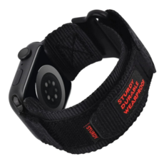 포쉬랩 애플워치 호환 나일론 스트랩 벨크로, 딥블랙, 1개