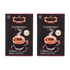 KING COFFEE 에스프레소 블랙 인스턴트 커피, 2g, 15개입, 2박스