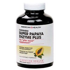 AMERICAN HEALTH 超級木瓜酵素Plus咀嚼錠, 1個, 360入, 請參考產品標示及背面說明
