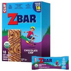 CLIF Kid Zbar - 초콜릿 칩 - 부드러운 구운 통곡물 스낵 바 - USDA 유기농 - GMO 프리 - 식물 기반 - 36g(1.3온스) (18팩), 36g, 1개