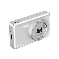 SorJar 디지털카메라 4K UHD 고화질 2.4 인치 셀카 미니카메라 64G, 은색