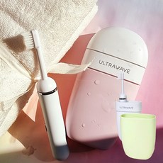 UV-C LED 휴대용 건조 음파 전동 진동 칫솔 LT-11진동 바이브레이션 모드 여행용 양치 물컵 칫솔모 2개입 회사원 회사 사무실 건조 칫솔 살균 건조기 살균기 방수 해외 선물, 올리브그린, 올리브그린, 1개