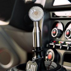 자동차 스틱기어봉 스틱 플라워 민들레 차량 기어 노브 꾸미기 크리스탈 투명, 은도금 금속 연장봉(헤드 미포함)