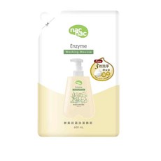 nac nac 酵素奶蔬洗潔慕斯600mL補充包 - 嬰兒奶瓶清潔首選，天然酵素配方，溫和洗淨, 600mL, 1個