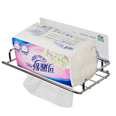 家而適免釘抽取式衛生紙架，浴室收納置物架，附贈承重貼片，穩固耐用, 單色, 1