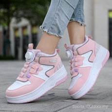 賣場新品高品質青年可拆卸兩輪Heelys成人旱冰鞋兒童輪滑鞋非發光輪鞋KO7DIOJU, 白色黑色 31-42,33, 1個