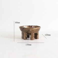 STTPEI 新中式復古金屬碗裝飾擺件 80x150x150mm, 如圖所示
