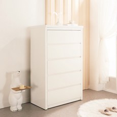 우디무드 코지 900 5단 깊은 와이드 광폭 서랍장 수납장 옷정리함, 화이트