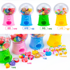 행운 뽑기지우개 행운의 지우개 뽑기 캡슐, 4개, 핑크1p+그린1p+블루1p+옐로우1p