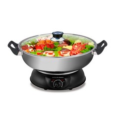 多功能家用電火鍋 鴛鴦鍋 大容量不沾電煮鍋，一鍋多用，聚餐首選, KR-842C