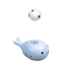 寵物互動玩具 電動懸浮球玩具 鯨魚造型 USB充電 涼爽風扇, 鯨魚懸浮球【藍色配2球】, 1個, 11*7*5cm