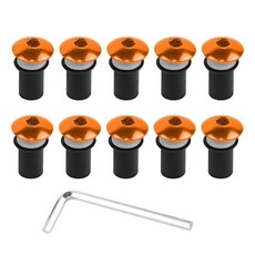 10PCS 모터사이클 윈드실드 볼트 나사 키트 알루미늄 합금 윈드스크린 본체 장착 너트 카울 웰 페어링 패스너 나사블랙와 호환됨, Orange