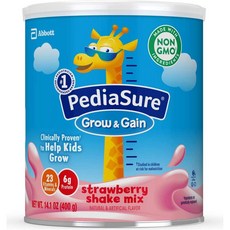 PediaSure 페디아슈어 스트로베리 쉐이크 파우더 400g 6팩, 6개