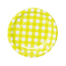 파티용 종이접시 체크라임그린 6개 23Cm 생일 일회용, 단품, 단품
