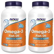 나우푸드 오메가 3 1000mg 피쉬 소프트젤, 200정, 2개