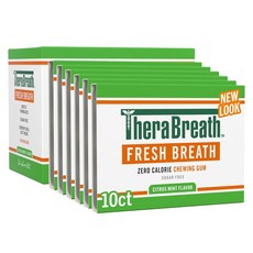 TheraBreath 테라브레스 프레시 브레스 무설탕 츄잉 껌 6팩 60개세트, 102g, 1개