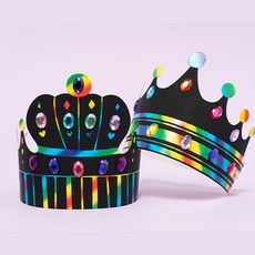 DIY 왕관머리띠 스크래치페이퍼 보석스티커세트, 10개, 왕관스크래치페이퍼B
