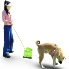 카라몰리 강아지 응가받이 산책 배변집게 접이식, 1개, 오렌지