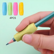 휴보그 글씨 교정용 펜슬 그립, 4개, 노랑 초록  파랑 핑크