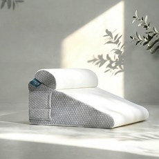 텍스스테드 다기능 웨지 필로우 + 넥 필로우 세트, 라이트그레이