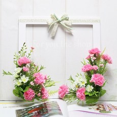 포유더샵 납골당장식 리스 납골당 조화 장식, 카네이션장식연핑크2, 틀사이즈(25x25)