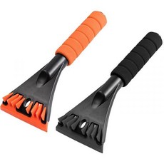 2인용 차량 프리미엄 아이스 스크레이퍼 및 눈 브러시 2in1 겨울 제거 도구 인체공학적 EVA 손잡이 ABS 플라스틱 블레이드 모든 차량에 적합 검정색 노란색, 2PC, BL&YE