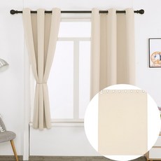 아일릿 암막커튼 2장세트 117x160cm 베이지 거실커튼