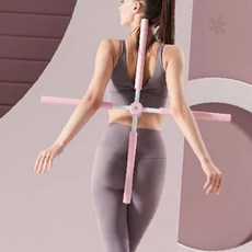 상체교정 척추스트레칭 등근육이완 어깨펴기 십자형 자세교정 홈트레이닝 필라테스, 스트레칭막대 블루