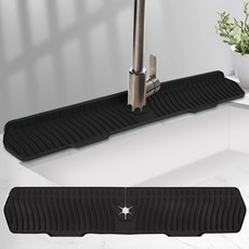 XQINQZ 주방 싱크대 스플래시 가드 29.7 X 5.7인치 대형 실리콘 수도꼭지 건조 매트 캐처 다용도 욕실블랙, Gray, 1개, 그레이