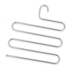 多功能 S型多層褲架 加粗衣褲裙圍巾收納, 不鏽鋼S型衣褲架, 1個, 不鏽鋼