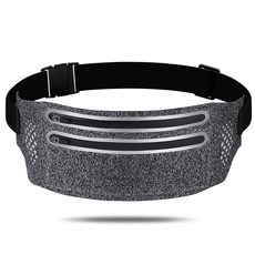 러닝벨트 초경량 슬림 방수 러닝힙색 스포벨 마라톤 투 포켓 얼게이트플립벨트, 멜란지그레이, 1개