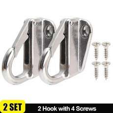 스프링 클립 잠금 고리 나사 해양 보트 스냅 로프 고정 훅 하드웨어, 3. 2 set