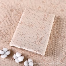 彩棉防水可洗尿墊寶寶用品姨媽墊嬰兒透氣防漏月經墊護理墊隔尿墊, 彩棉小兔子:30*40cm