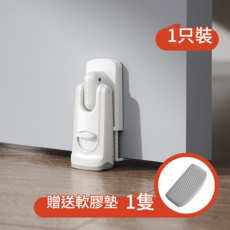 ELUDEMON 雙向止滑不彎腰門擋, 免彎腰 單腳操作 雙向止滑 白色1只, 1個