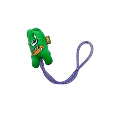 艾爾發寵物 WOODY 台灣製 逗貓玩具 耐咬 寵物玩具 貓咪玩具 啃咬玩具 耐抓 貓咪 玩具, 1個, 逗貓夾式小怪獸 綠色 38*7cm