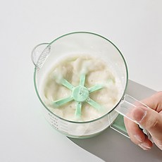 스피세프 가정용 수동 거품기 다기능 계란 휘핑기 쌀 계량컵 세척볼, 1개, 그린