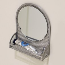 외출전 외모체크 현관거울 자석 미드센츄리 미니 거울, 실버