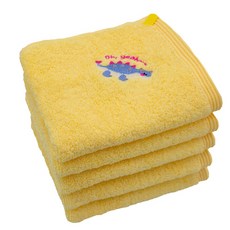 송월 어린이집 핸드타올 공룡자수 고리수건 5매, 옐로우, 5개