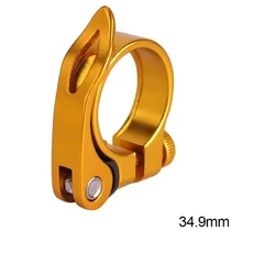 알루미늄 합금 자전거 시트 클램프 5 색 31.8/34.9mm 포스트 퀵 릴리스 초경량 산악 MTB BMX 사이클링, 10 34.9mm Gold