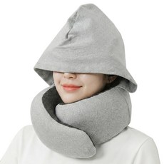 슬립니스 가려주는 올인원 후드 목베개, 그레이